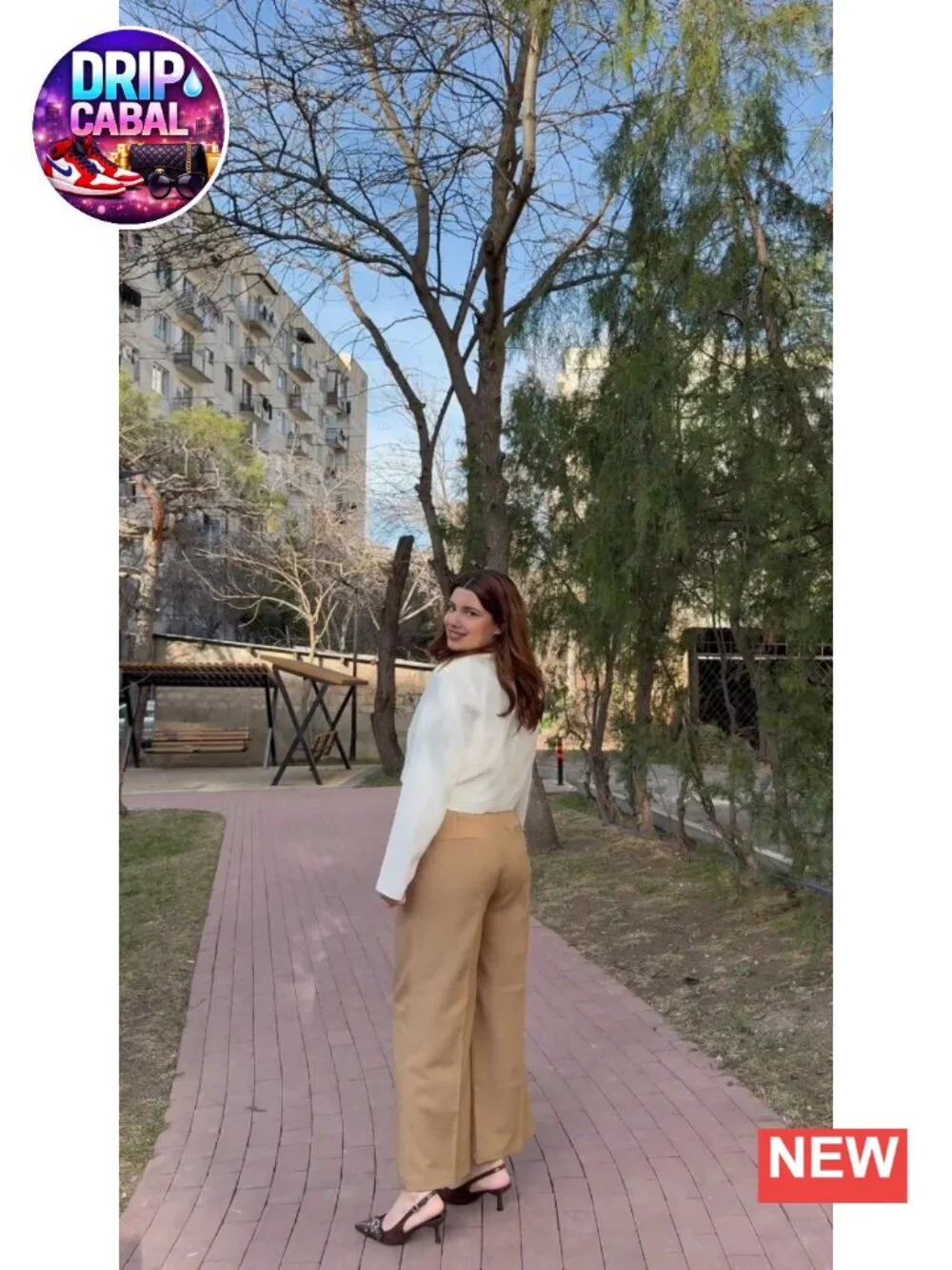 Wide Leg Work Pants with Pockets, Wrinkle Free High Waisted Trousers